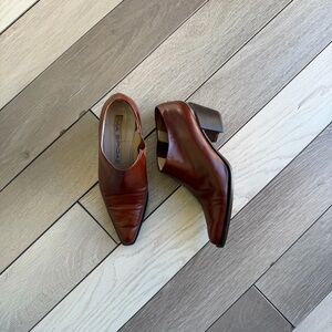 Via Spiga Brown Leather Ankle Booties